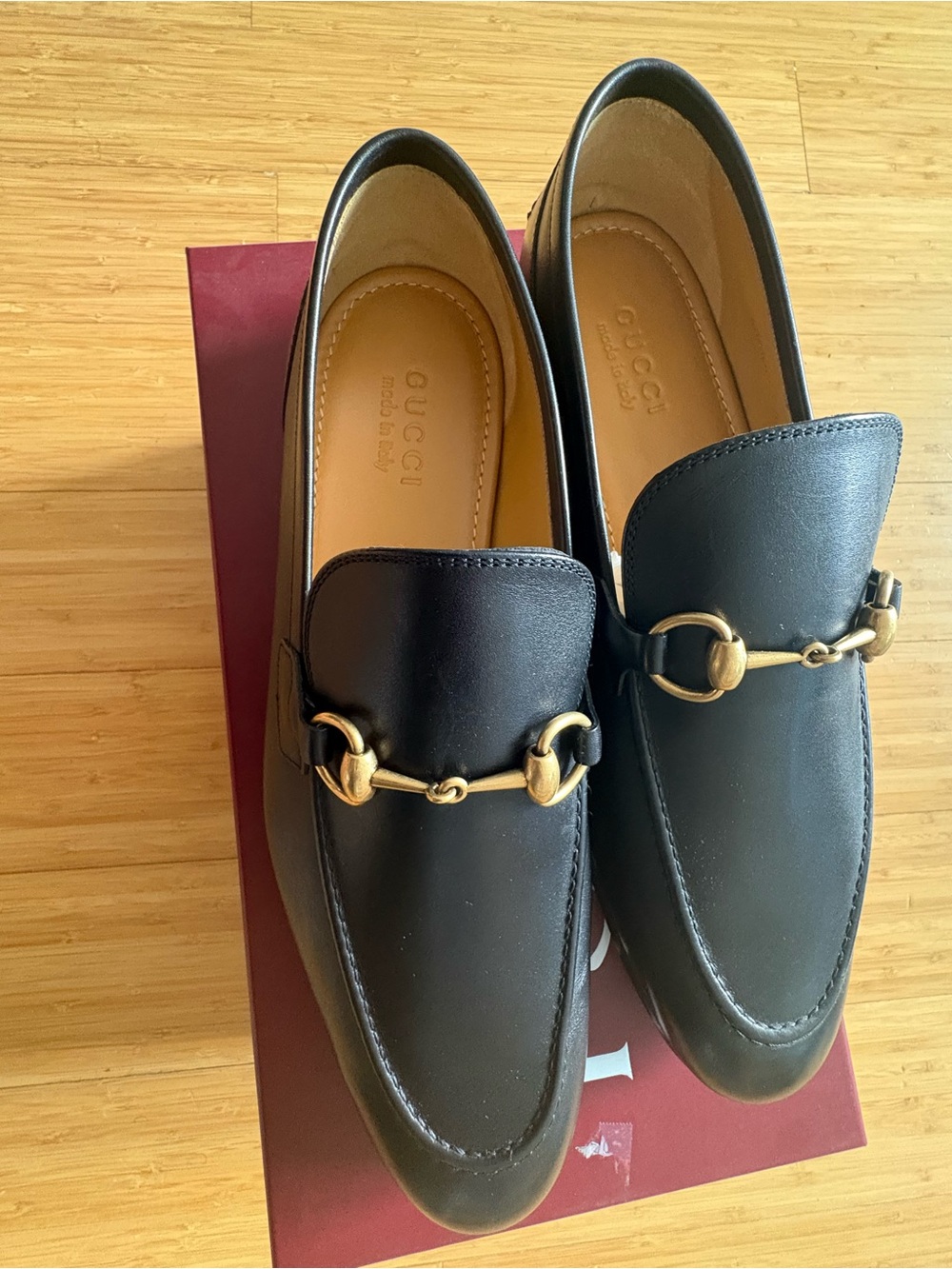 ✨ BNIB Authentic Gucci Men's Jordaan Black Leather Loafers 9+ US 10.5 ✨ - Picture 1 of 9